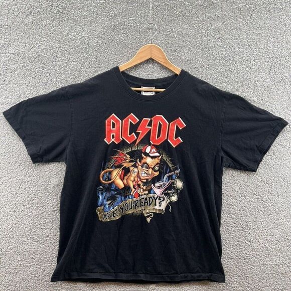 The Roxx AC/DCAre You Ready? Single Stitch Black Vintage T-Shirt Size XXL